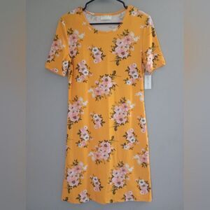 NWT Bobbie Brooks Yellow Floral Short Sleeve Dress Size Small
